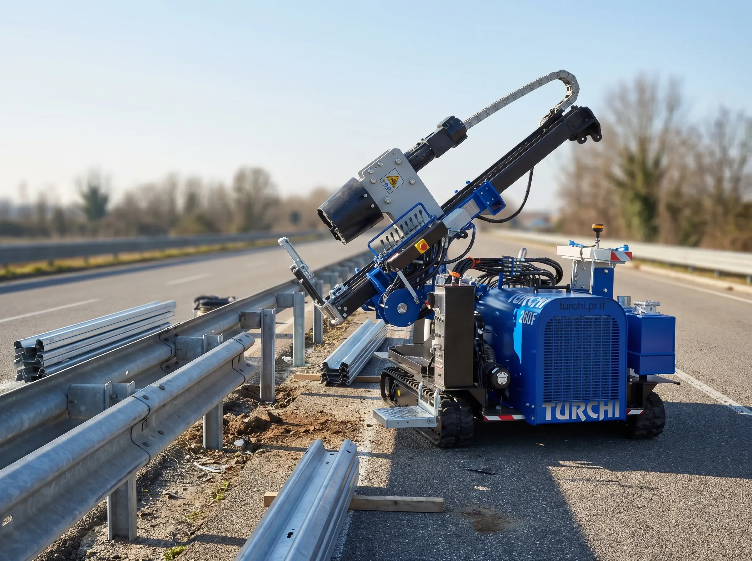 Μηχάνημα πασσαλόμπηξης TURCHI 260F σε οδικό εργοτάξιο