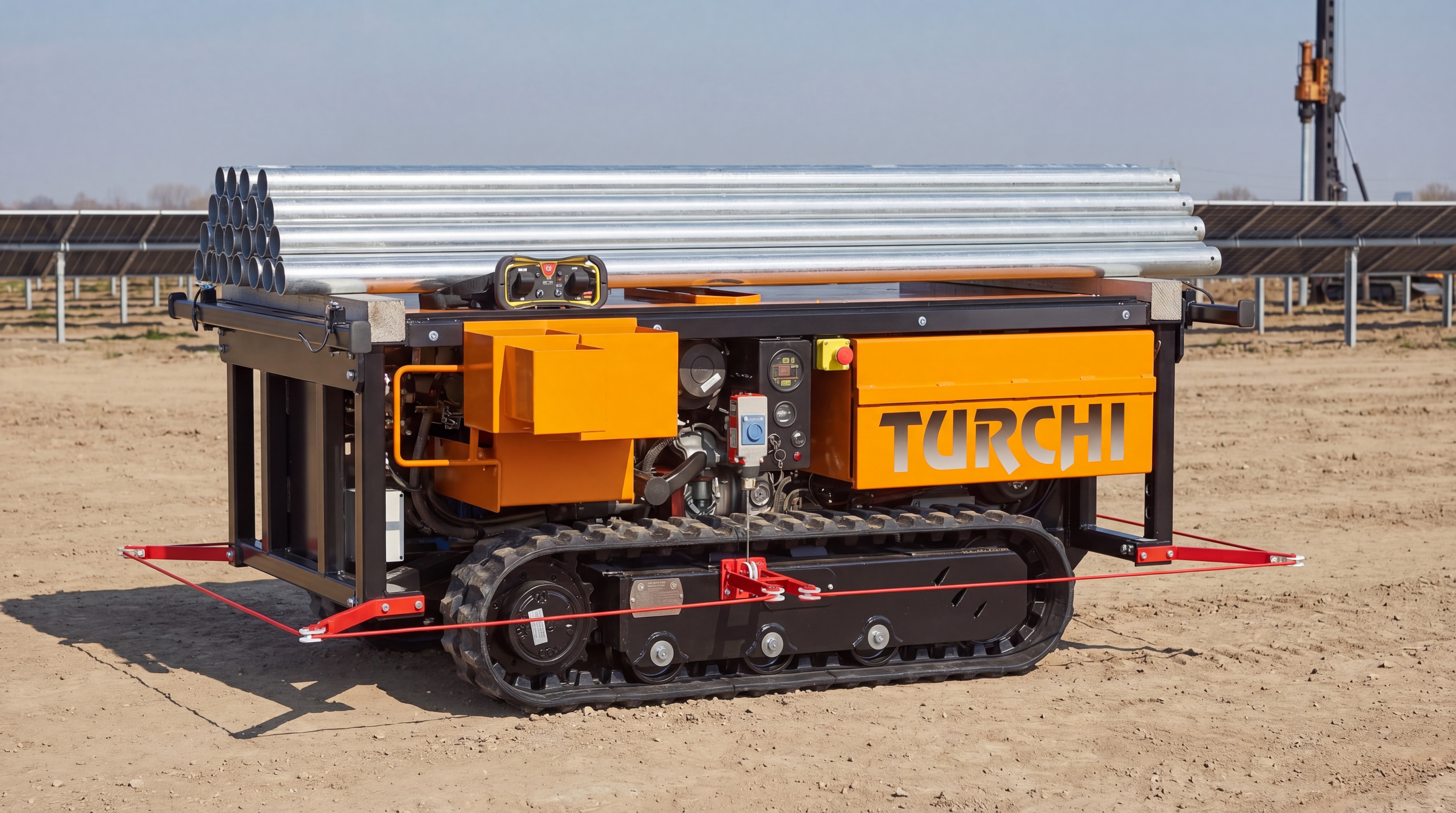 Bağ sıraları arasında TURCHI araba — kazık lojistiği